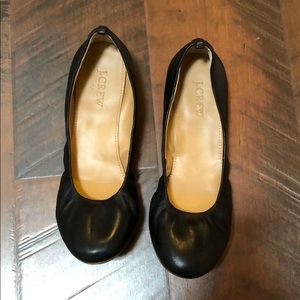 J. Crew Black Leather Flats.